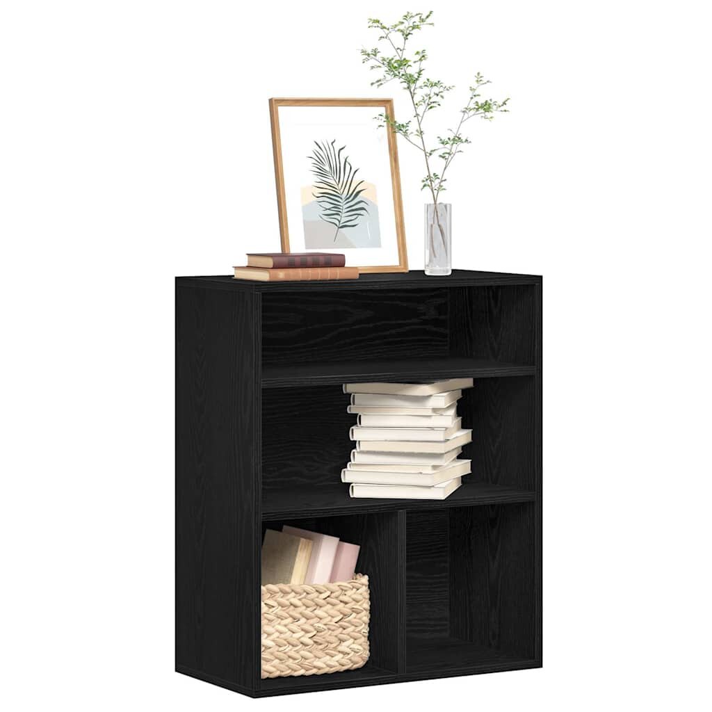 vidaXL Библиотека черна 60x30x715 см инженерно дърво