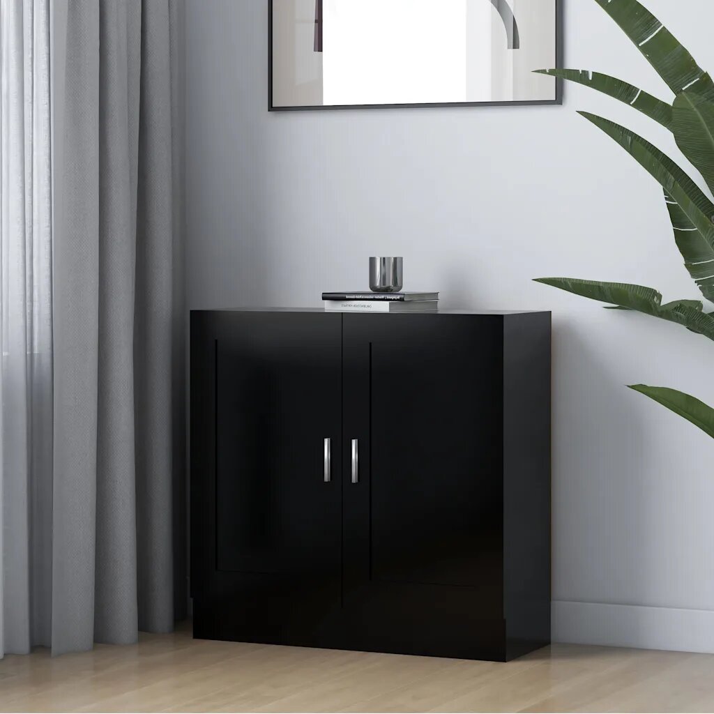vidaXL Библиотека черна 825x305x80 см ПДЧ