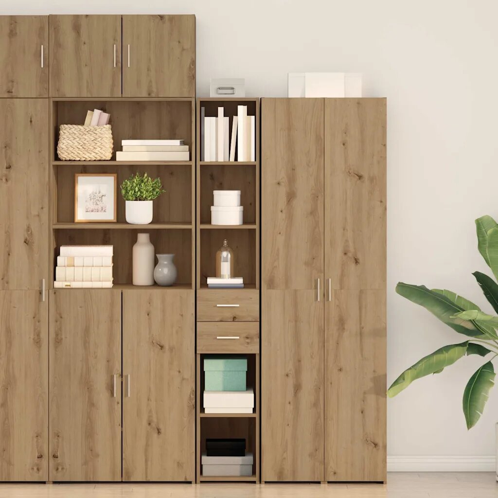 vidaXL Библиотека Дъб 30 x 42.4 x 185.2 см