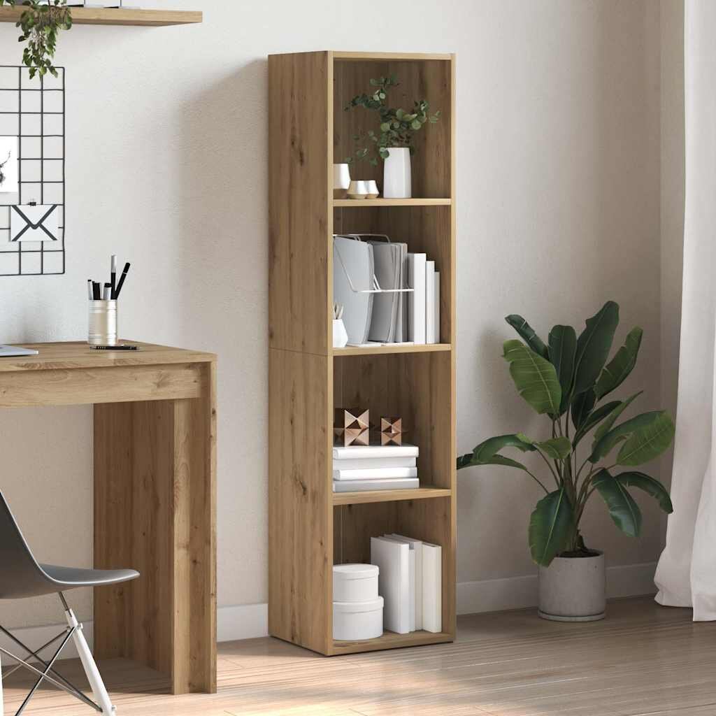 vidaXL Библиотека дъб артизан 36x30x143 см инженерно дърво