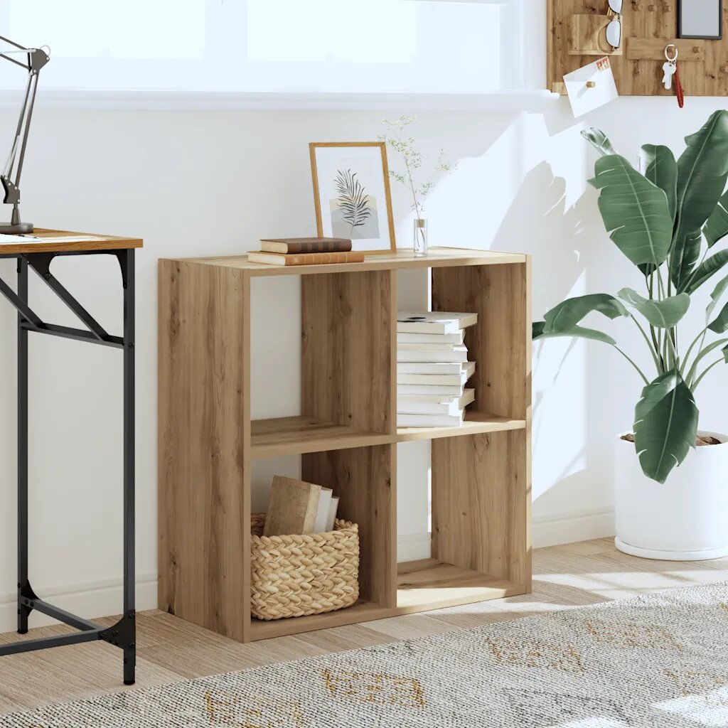 vidaXL Библиотека дъб артизан 685x32x685 см инженерно дърво