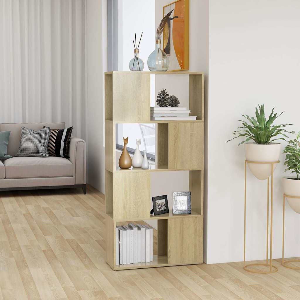 vidaXL Библиотека дъб сонома 60x24x1245 см инженерно дърво