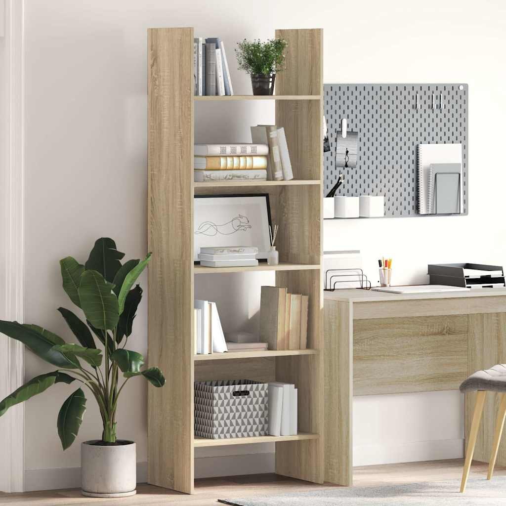 vidaXL Библиотека дъб сонома 60x35x180 см инженерно дърво