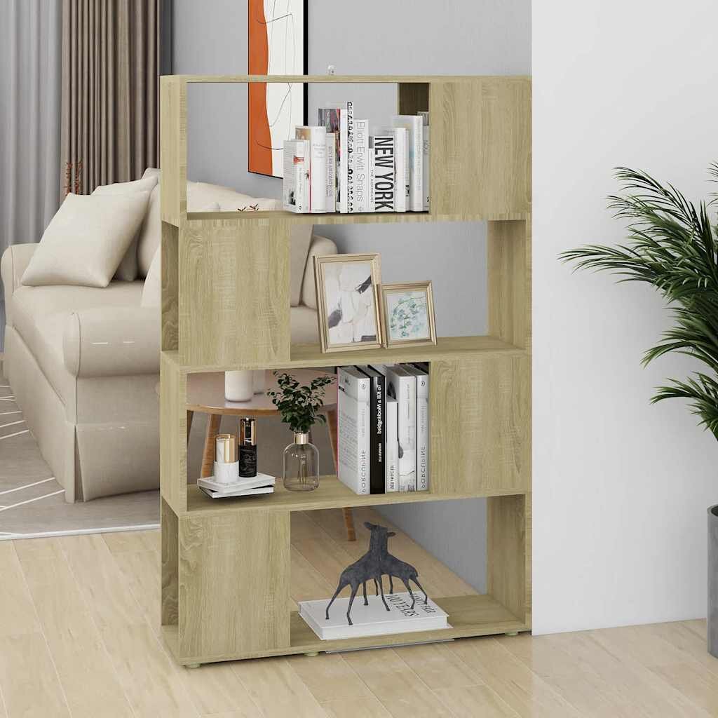 vidaXL Библиотека дъб сонома 80x24x1245 см инженерно дърво