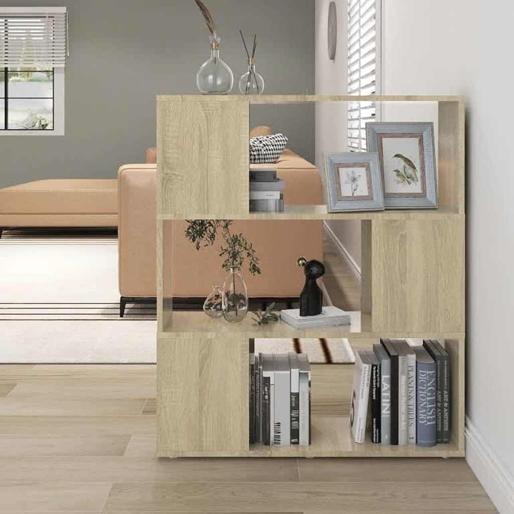 vidaXL Библиотека дъб сонома 80x24x94 см инженерно дърво
