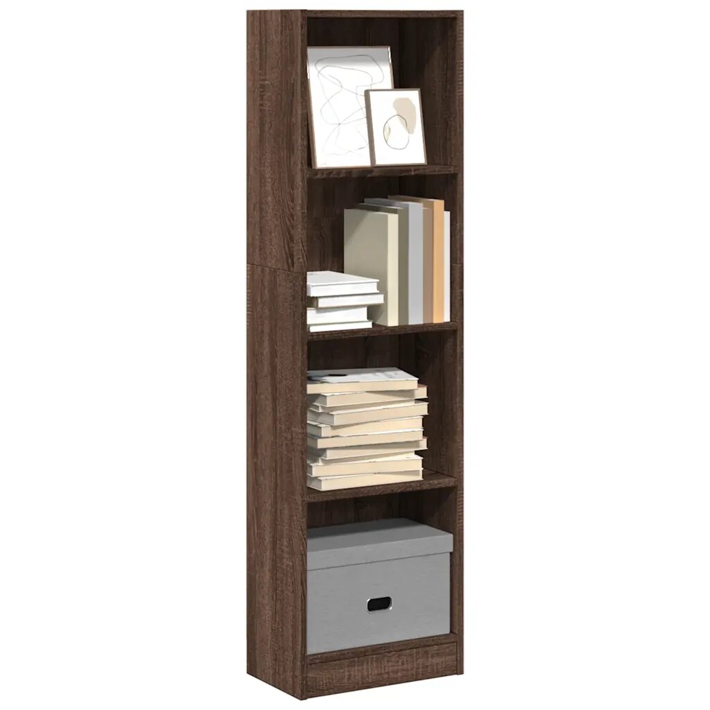 vidaXL Библиотека кафяв дъб 40x24x143 см инженерно дърво
