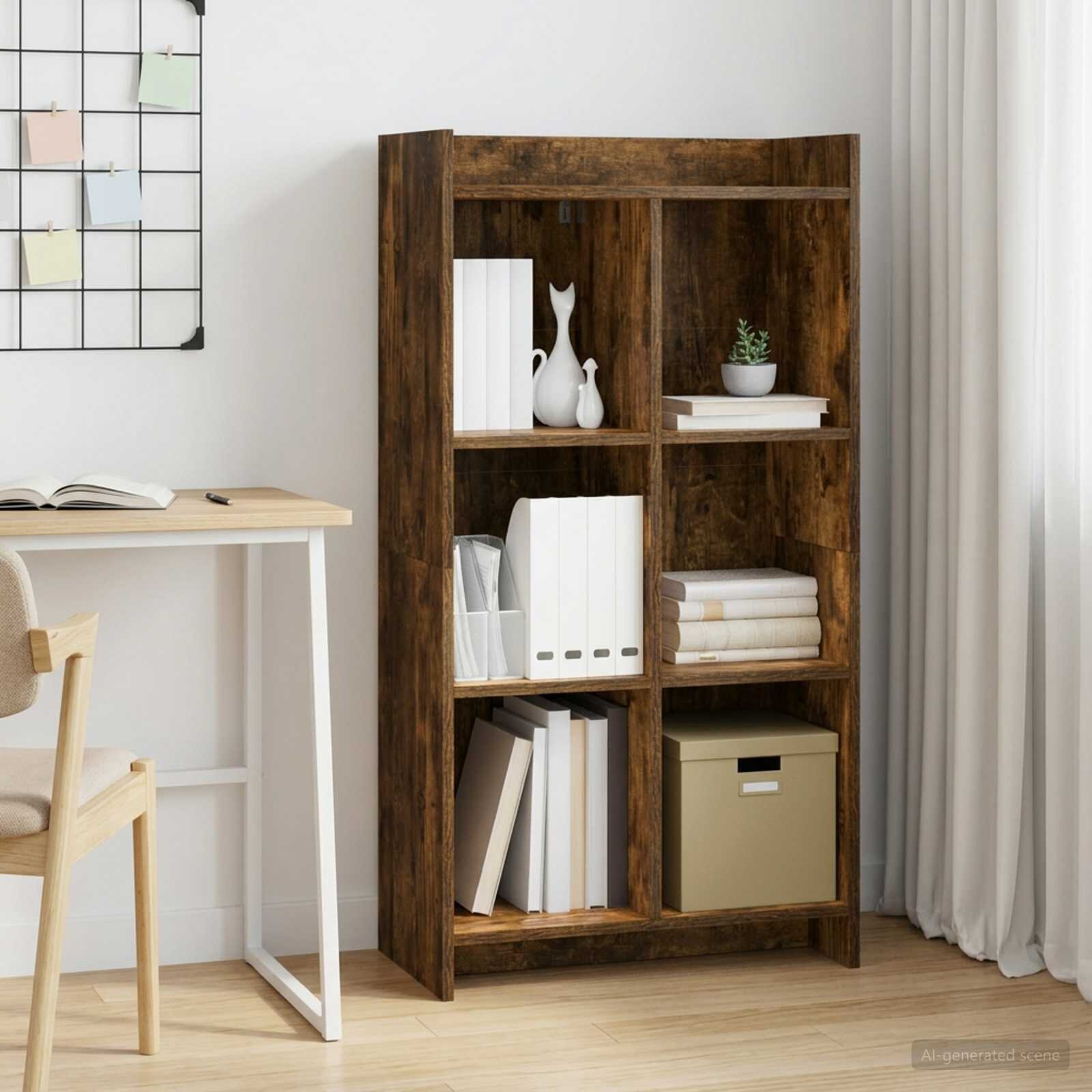 vidaXL Библиотека Опушен дъб 59 x 30 x 111 см Инженерна дървесина