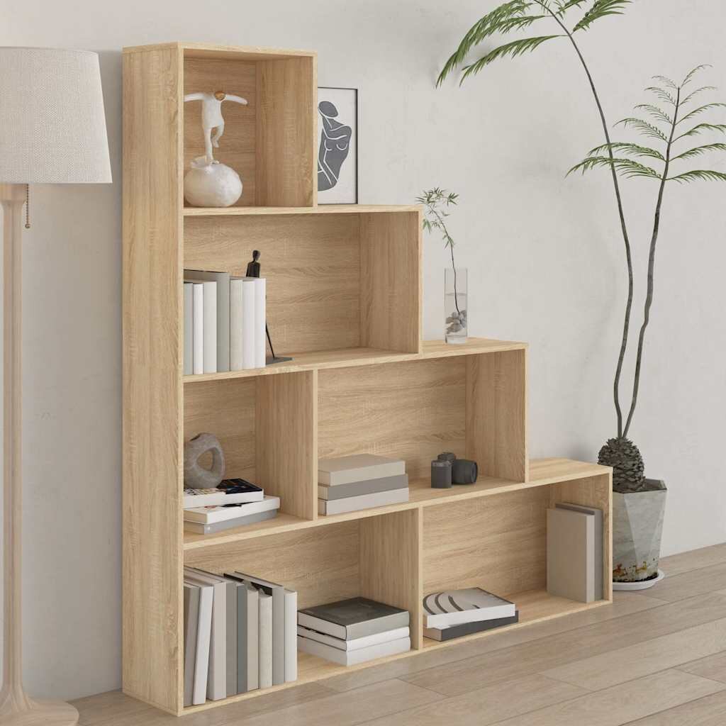 vidaXL Библиотека/параван дъб сонома 155x24x160 см инженерно дърво