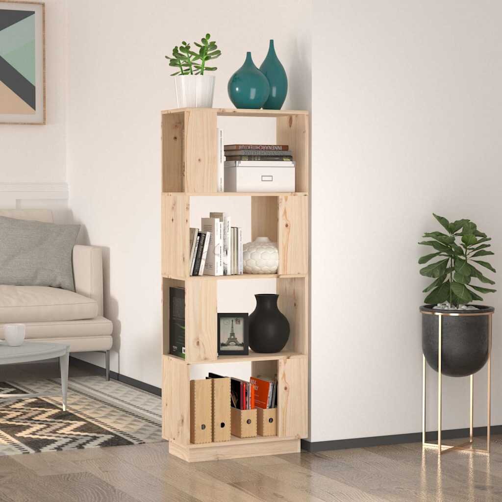 vidaXL Библиотека/разделител за стая 51x25x132 см бор масив