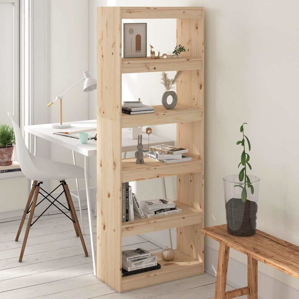 vidaXL Библиотека/разделител за стая 60x30x1675 см бор масив