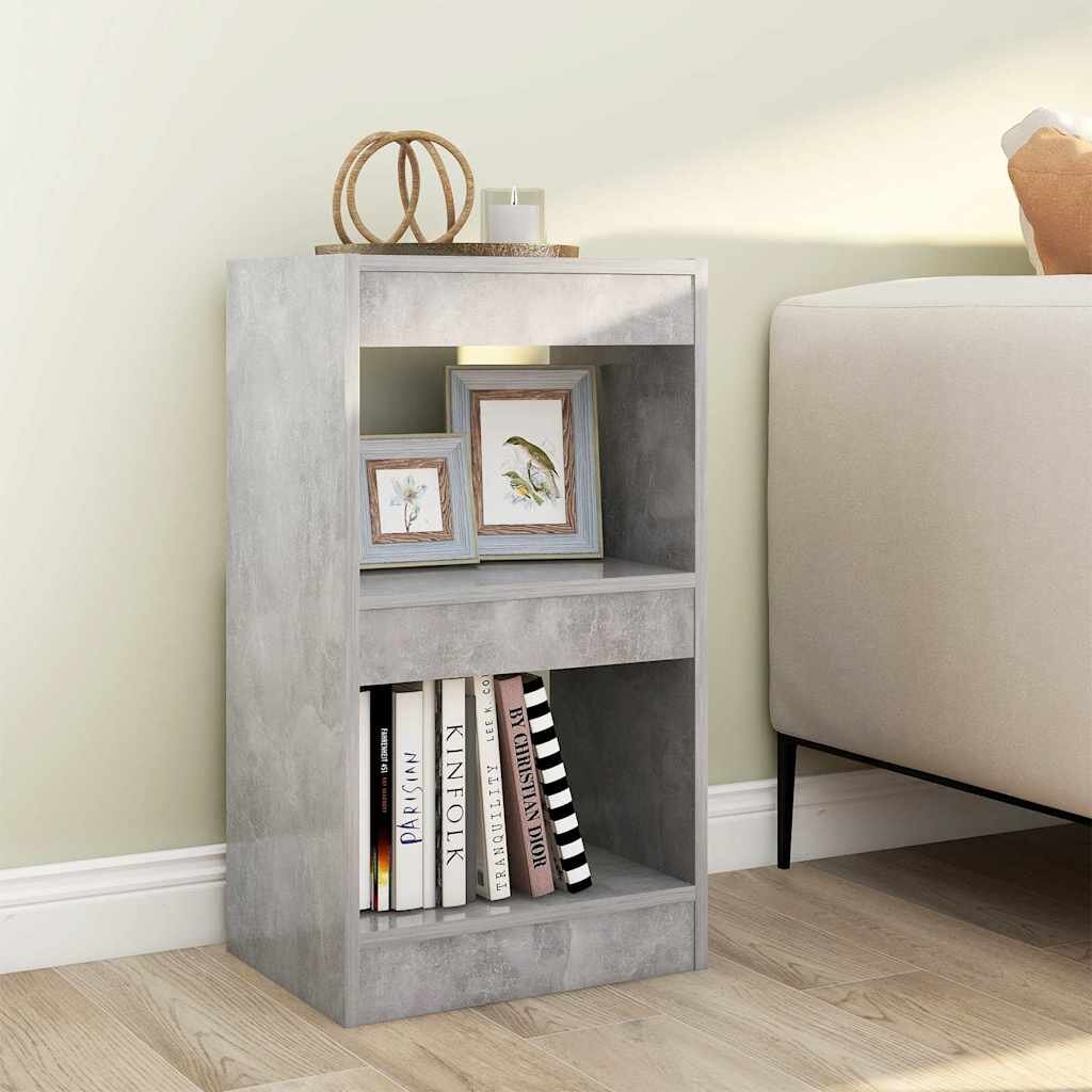 vidaXL Библиотека/разделител за стая бетонно сива 40x30x72 см