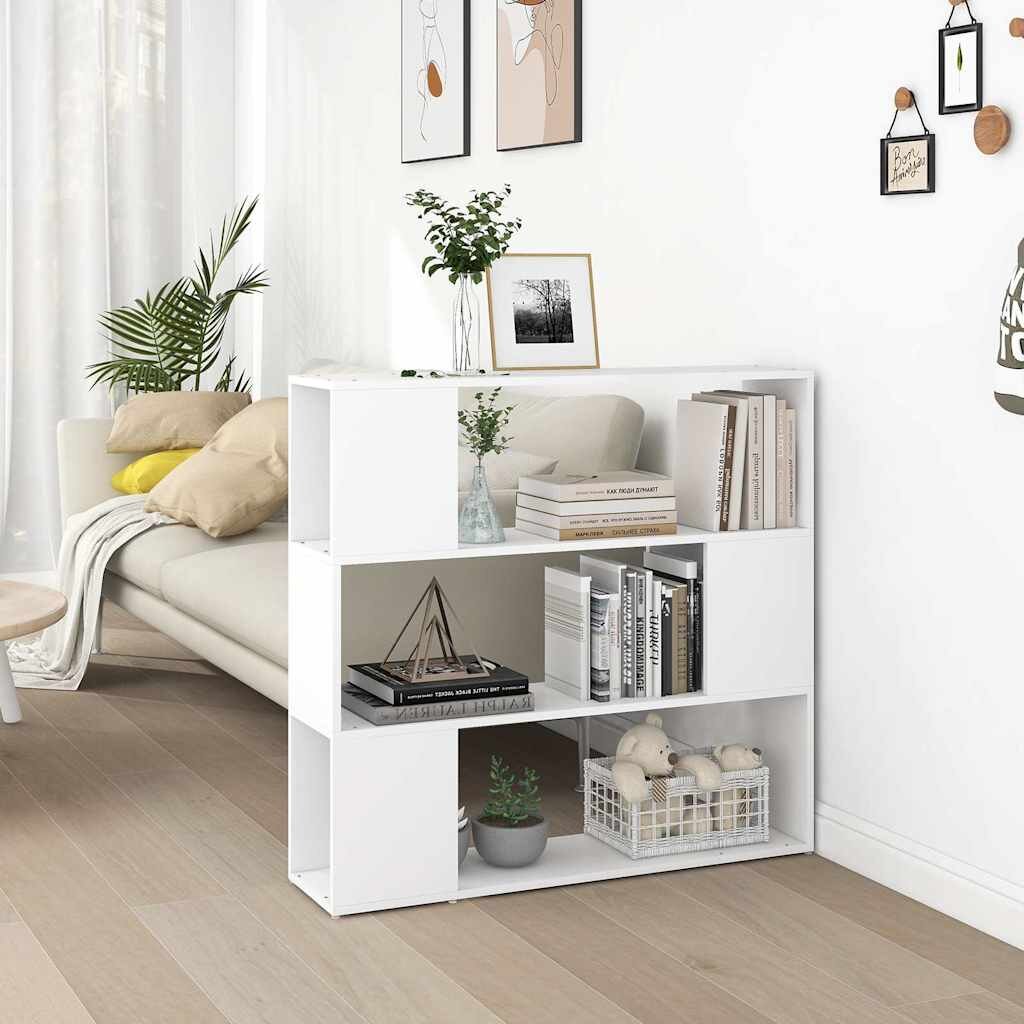 vidaXL Библиотека/разделител за стая бяла 100x24x94 см