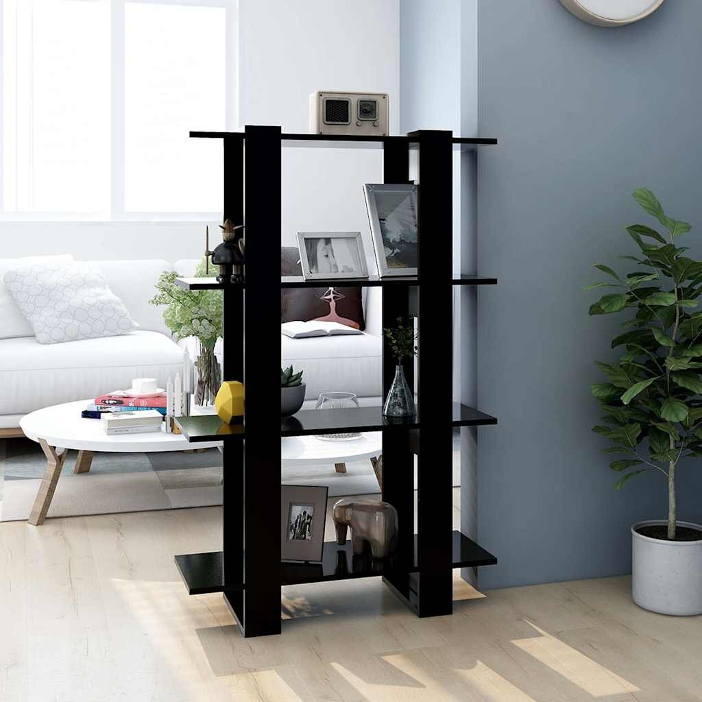 vidaXL Библиотека/разделител за стая черна 80x30x1235 см