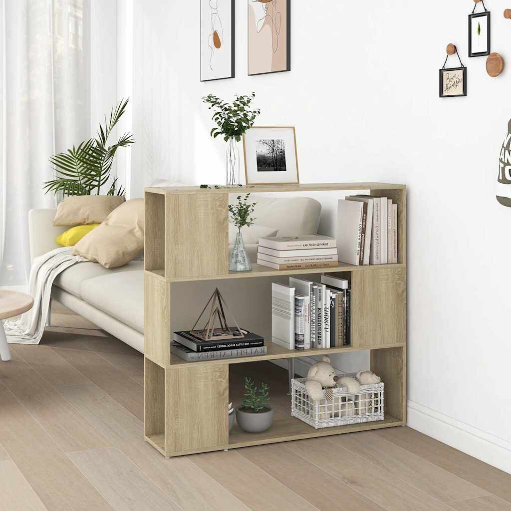 vidaXL Библиотека/разделител за стая дъб сонома 100x24x94 см