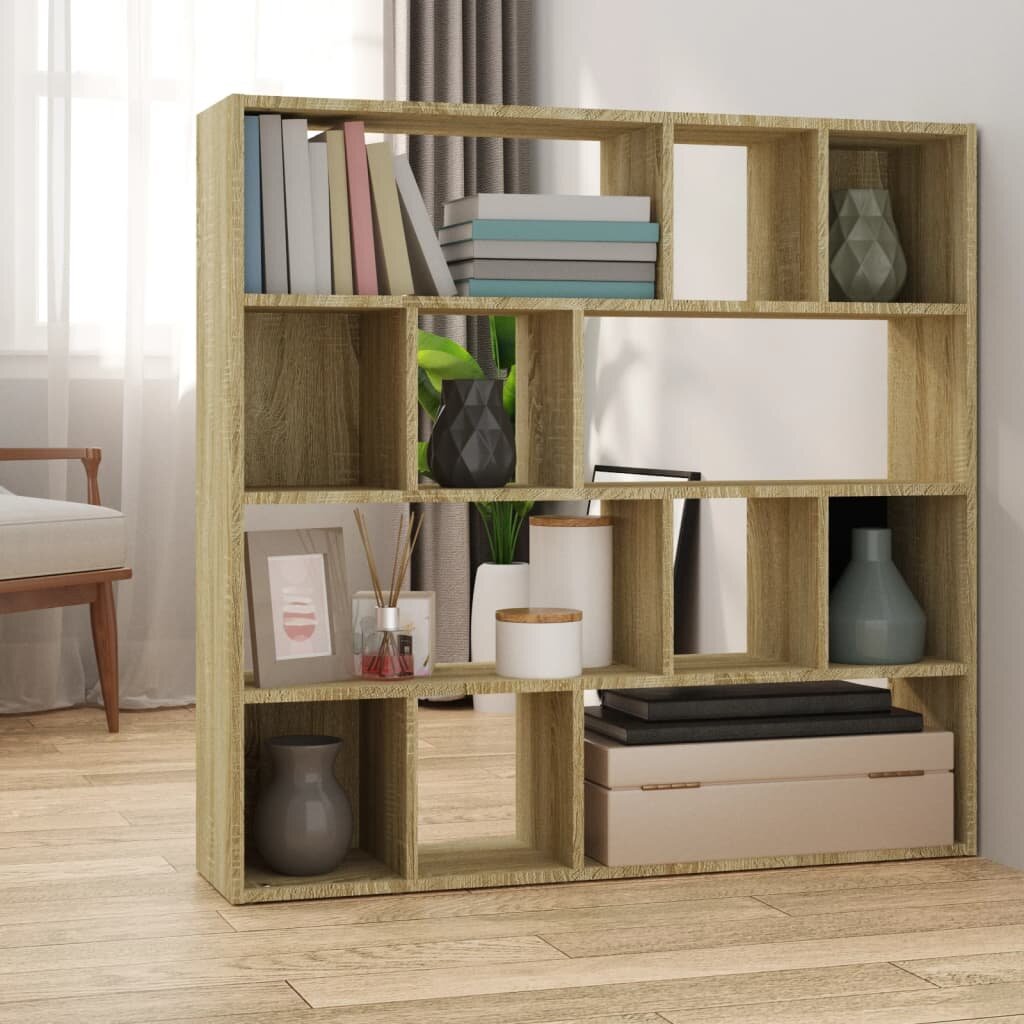 vidaXL Библиотека/разделител за стая дъб сонома 105x24x102 см