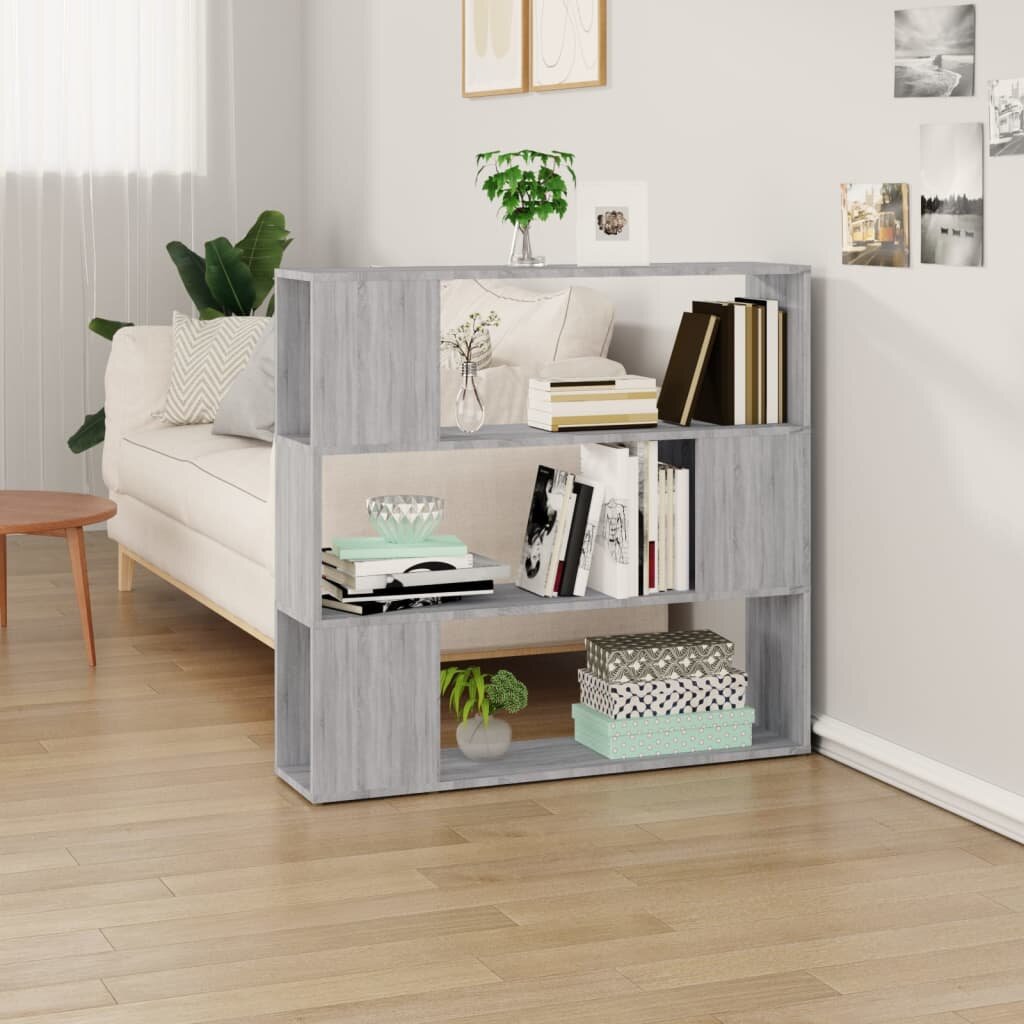 vidaXL Библиотека/разделител за стая сив сонома 100x24x94 см