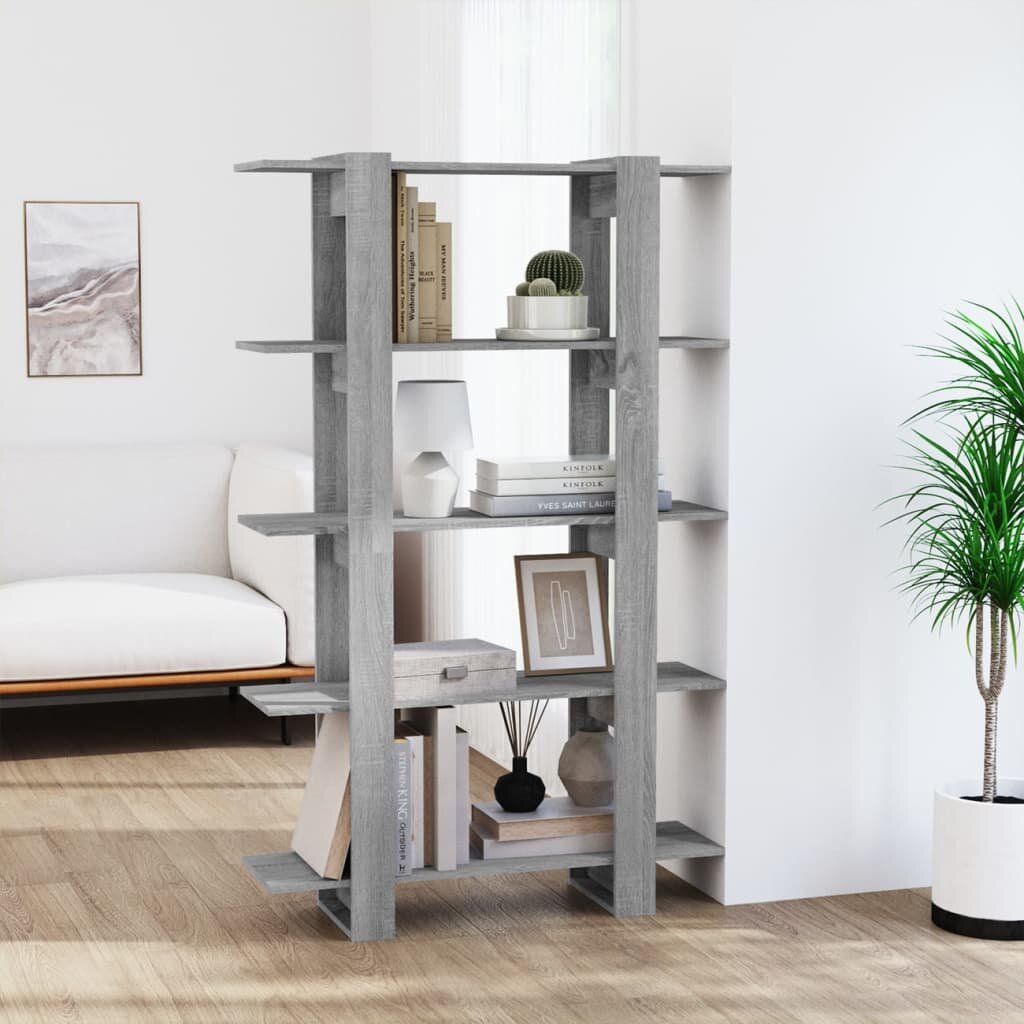 vidaXL Библиотека/разделител за стая сив сонома 100x30x160 см