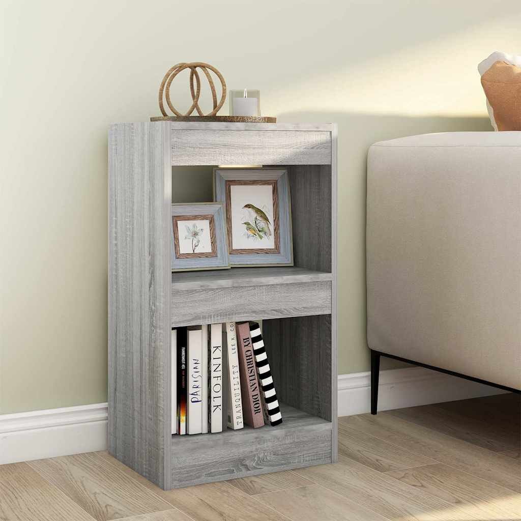 vidaXL Библиотека/разделител за стая сив сонома 40x30x72 см