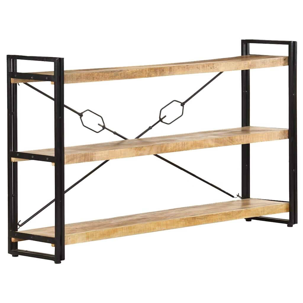 vidaXL Библиотека с 3 рафта 140x30x80 см манго масив