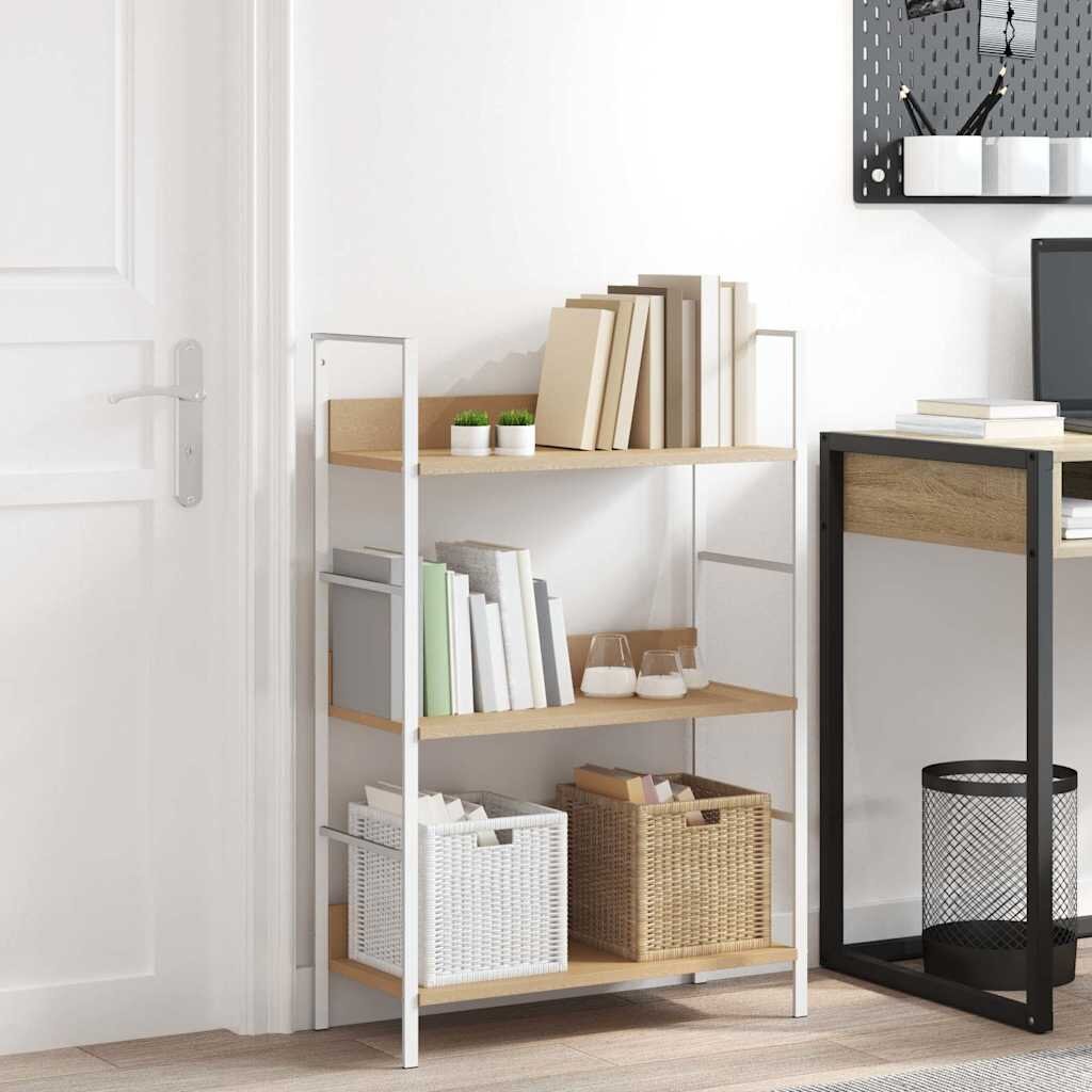 vidaXL Библиотека с 3 рафта дъб 60x276x905 см инженерно дърво
