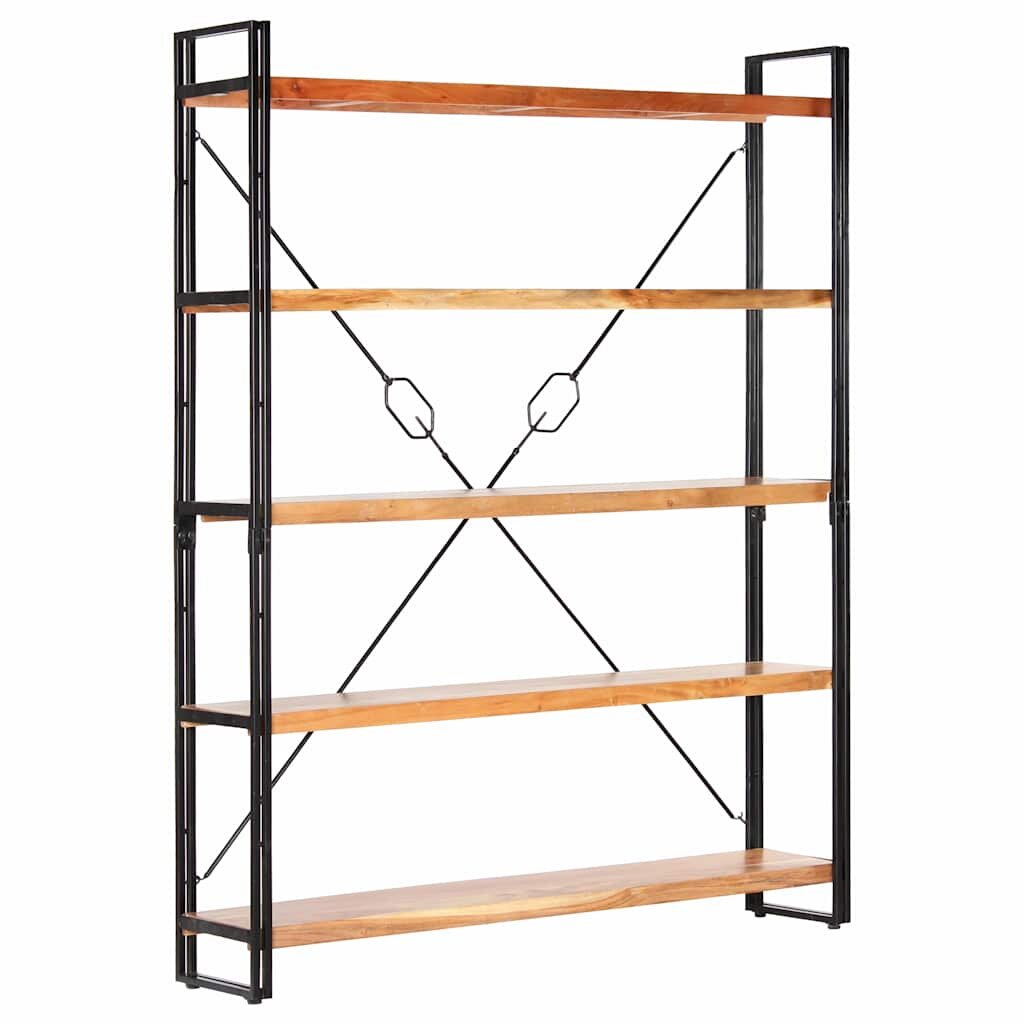vidaXL Библиотека с 5 рафта 140x30x180 см акация масив