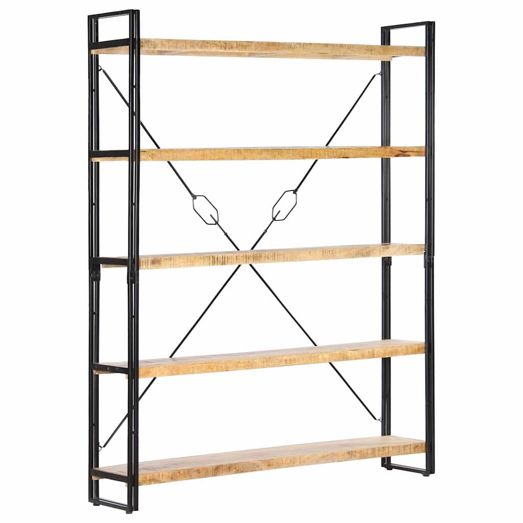vidaXL Библиотека с 5 рафта 140x30x180 см манго масив