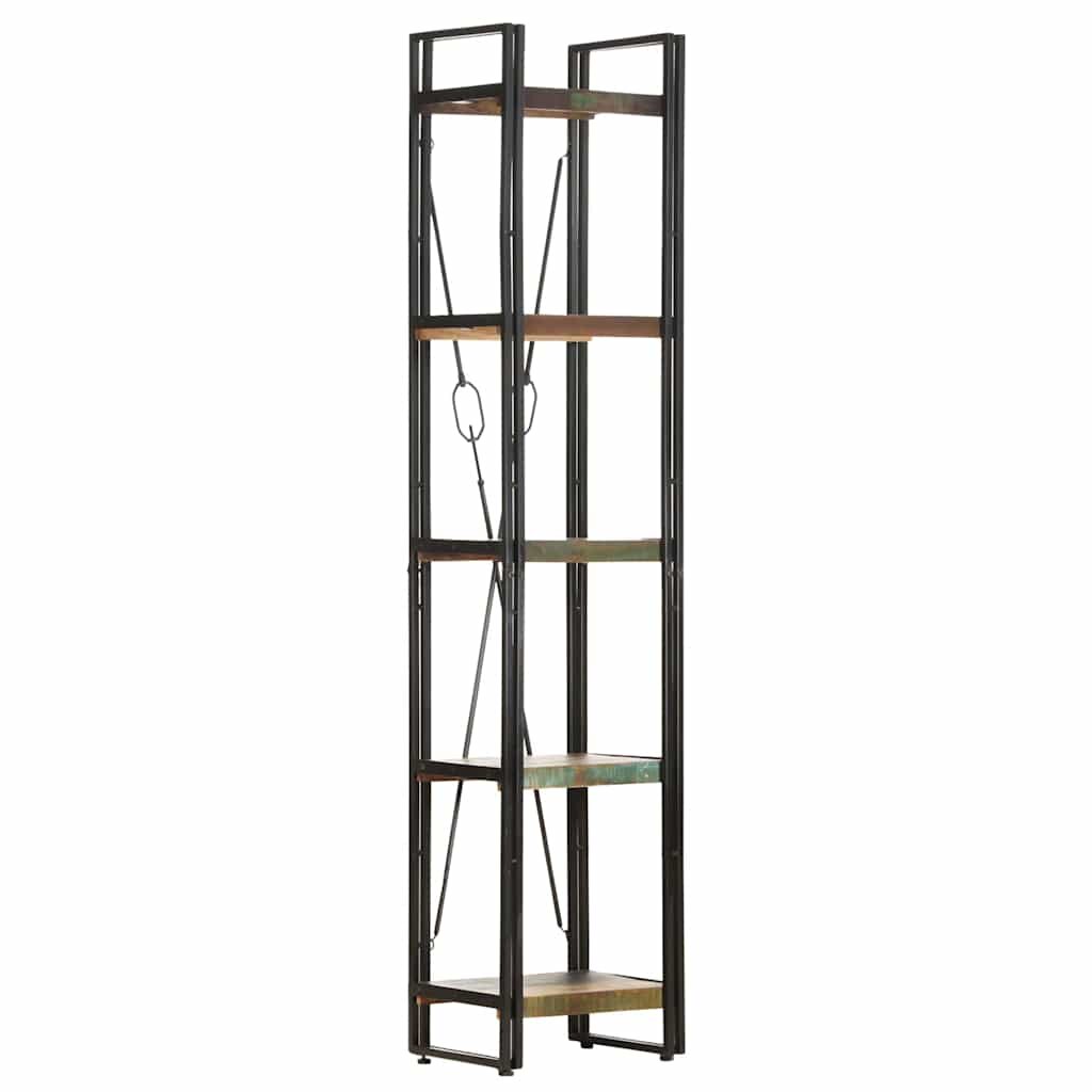 vidaXL Библиотека с 5 рафта 40x30x180 см регенерирано дърво масив