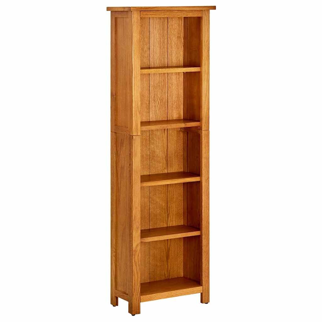 vidaXL Библиотека с 5 рафта 45x22x140 см дъбов масив