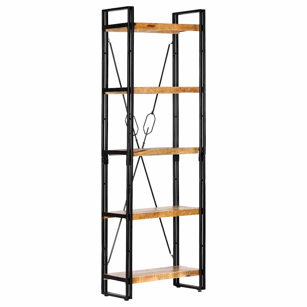 vidaXL Библиотека с 5 рафта 60x30x180 см манго масив