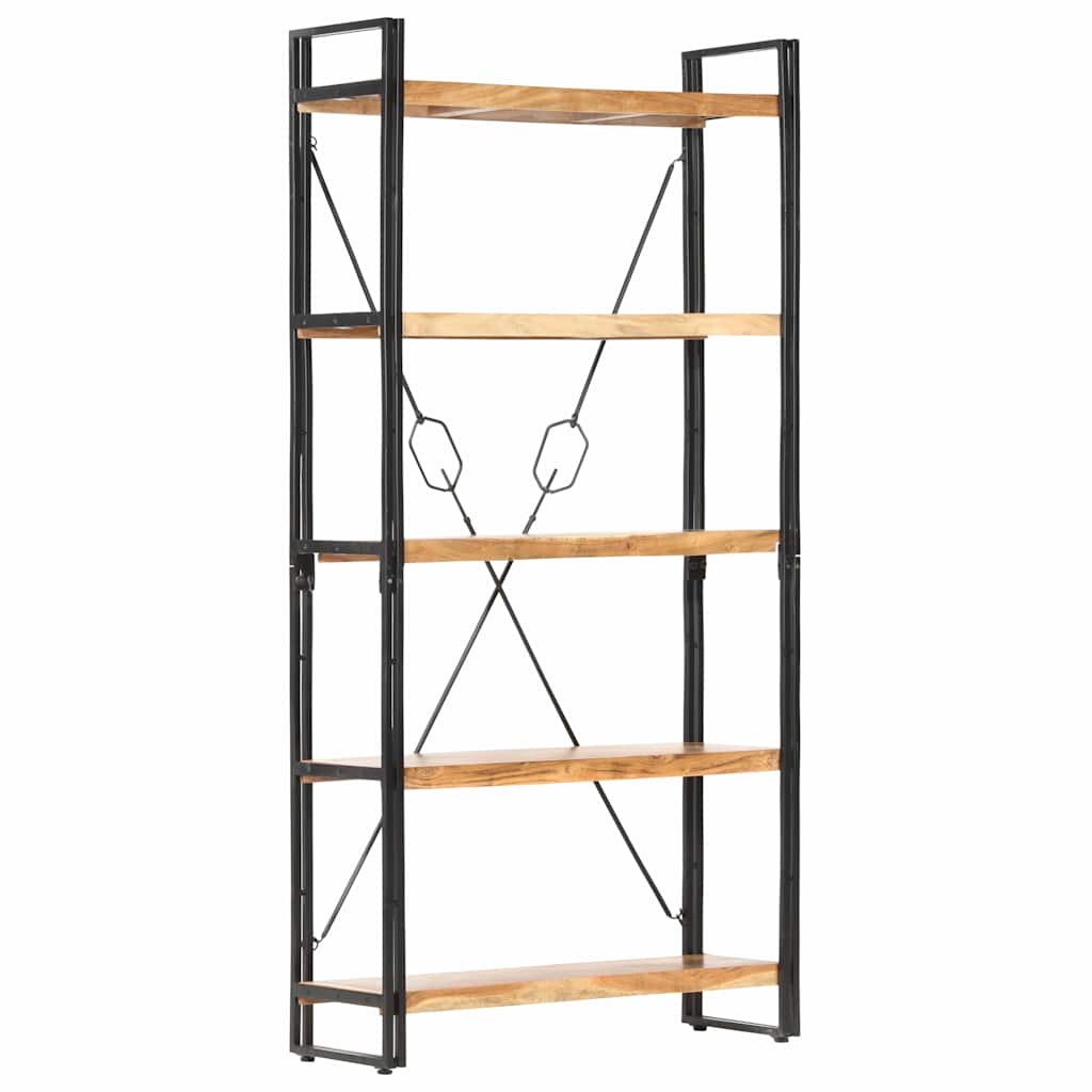vidaXL Библиотека с 5 рафта 90x30x180 см акация масив