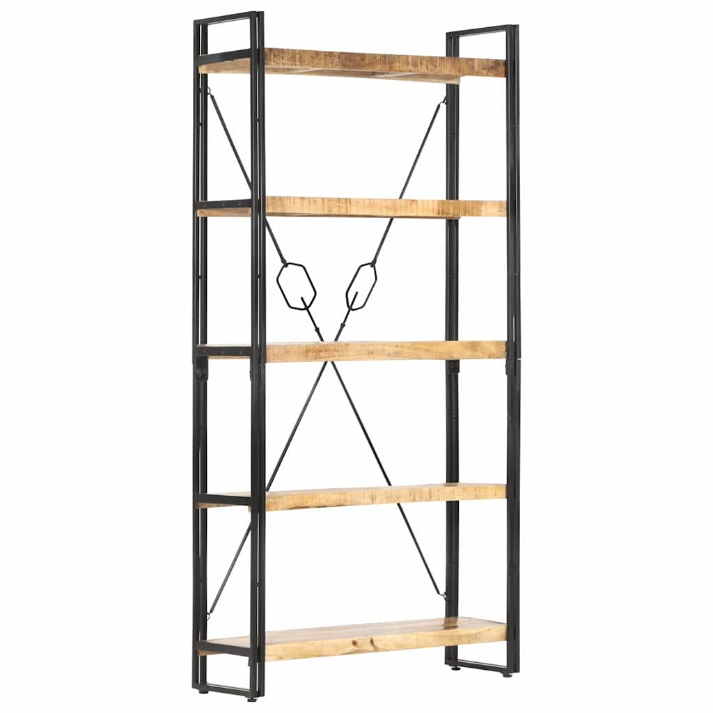 vidaXL Библиотека с 5 рафта 90x30x180 см манго масив