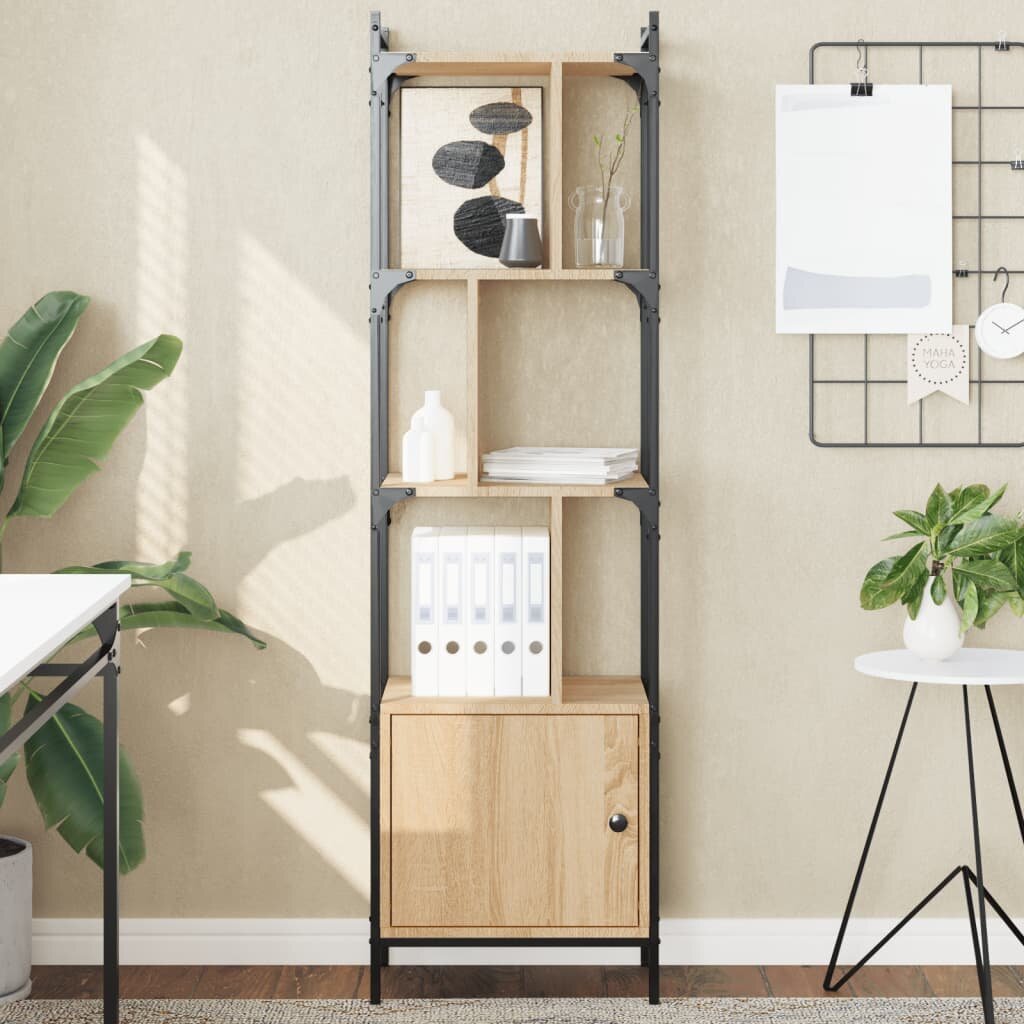 vidaXL Библиотека с врата сонома дъб 445x30x1545 см инженерно дърво