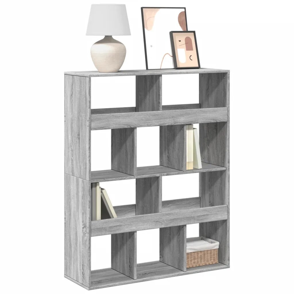 vidaXL Библиотека сив сонома 100x33x1255 см инженерно дърво