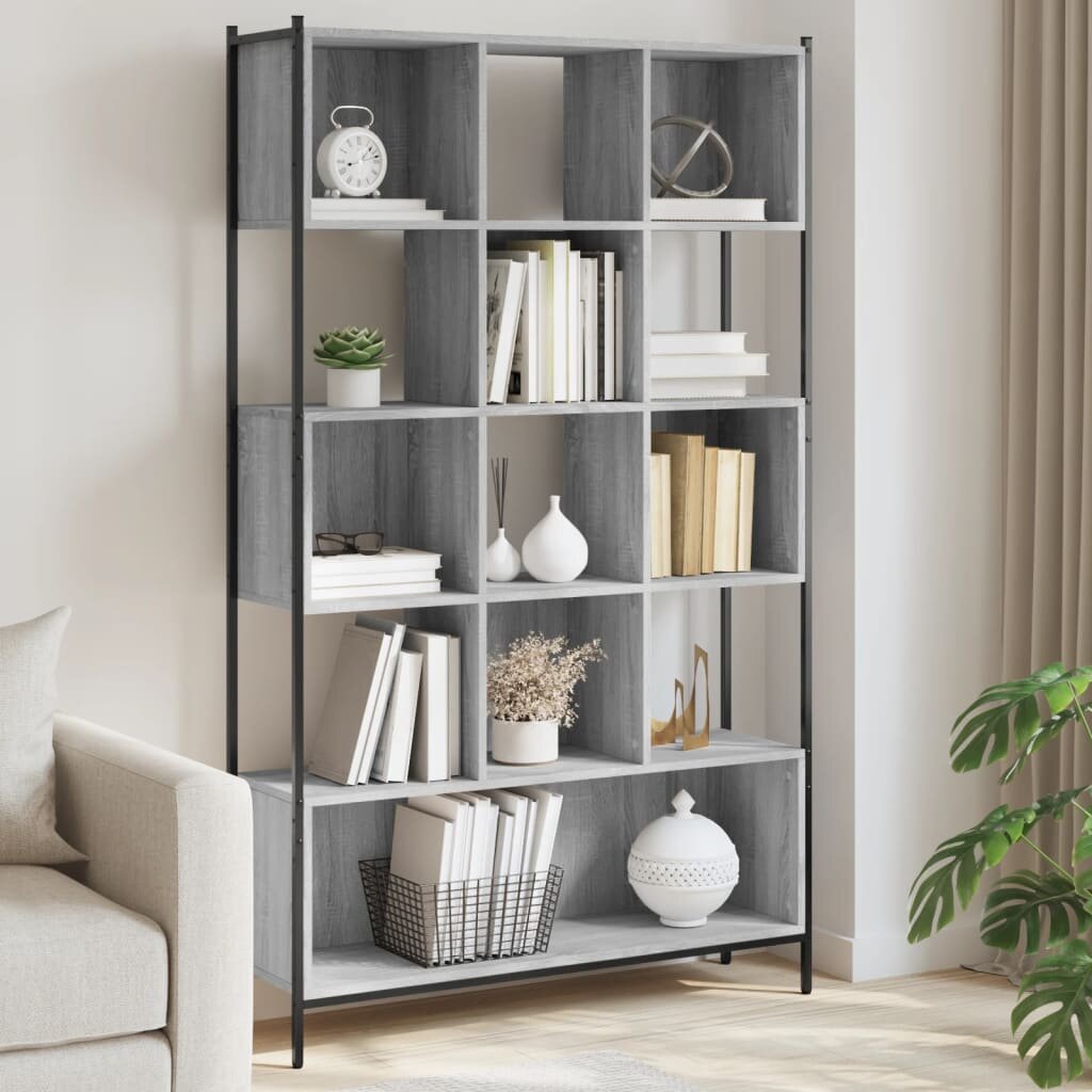 vidaXL Библиотека сив сонома 102x28x172 см инженерно дърво