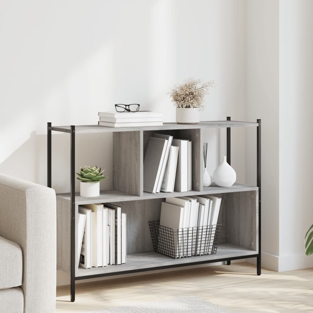 vidaXL Библиотека сив сонома 102x28x775 см инженерно дърво