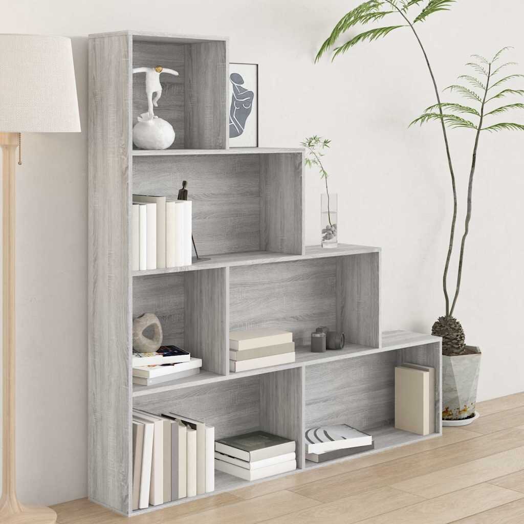 vidaXL Библиотека сив сонома 155x24x160 см