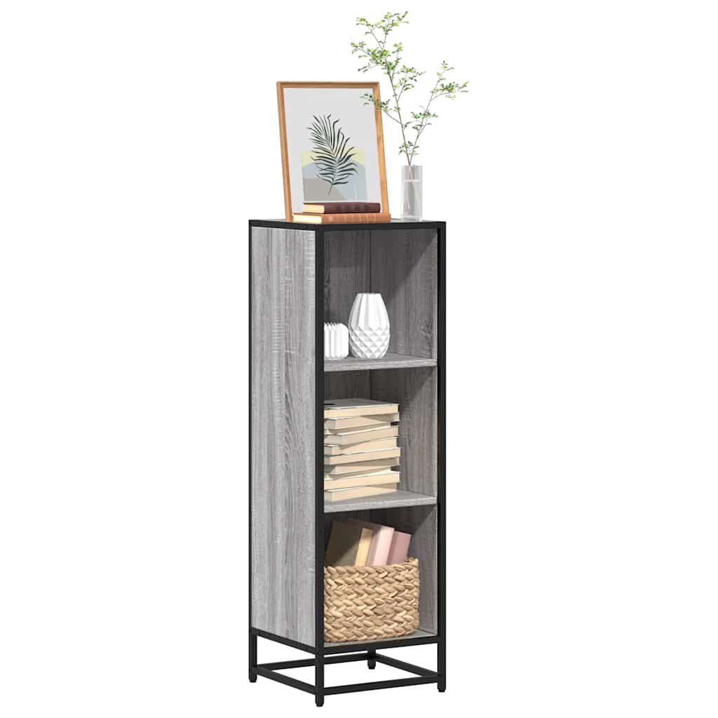 vidaXL Библиотека сив сонома 335x33x1075 см инженерно дърво