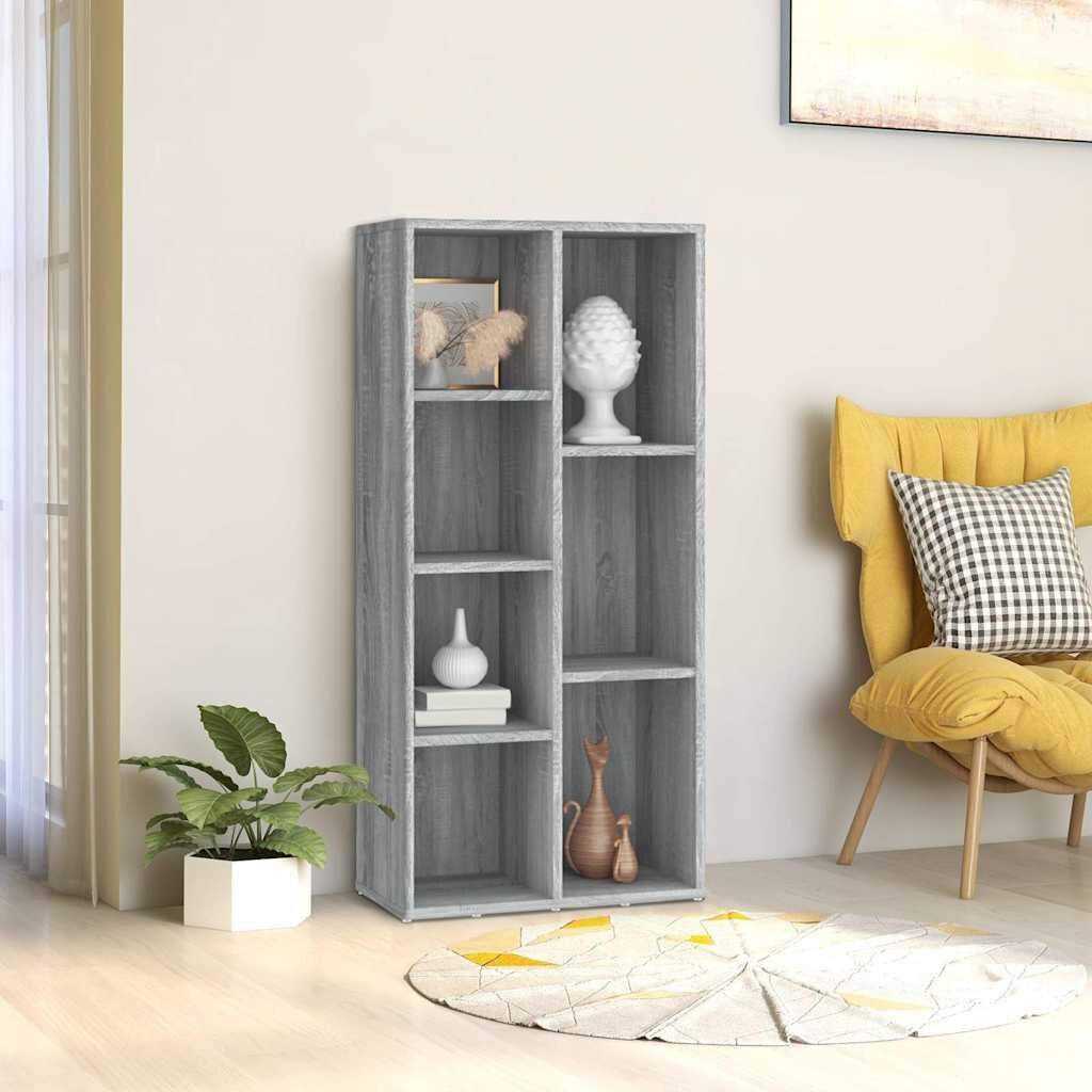 vidaXL Библиотека сив сонома 50x25x106 см