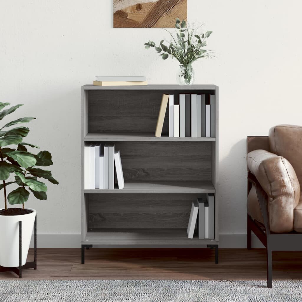 vidaXL Библиотека сив сонома 695x325x90 см инженерно дърво