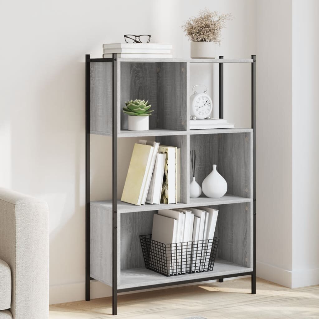 vidaXL Библиотека сив сонома 72x28x109 см инженерно дърво