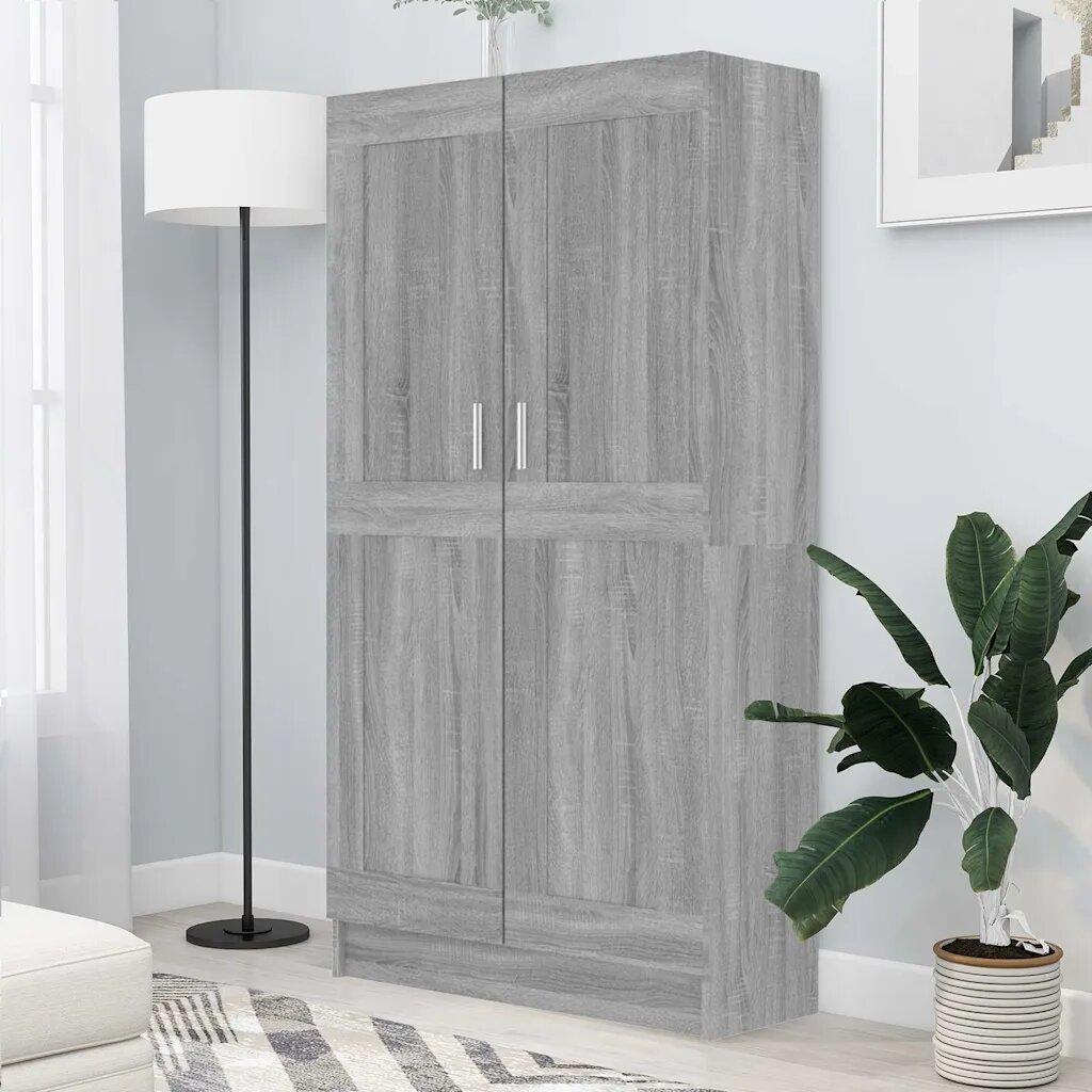 vidaXL Библиотека сив сонома 825x305x150 см инженерно дърво
