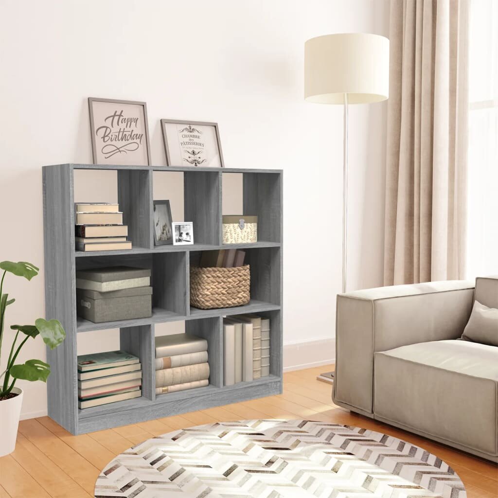 vidaXL Библиотека сив сонома 975x295x100 см инженерно дърво