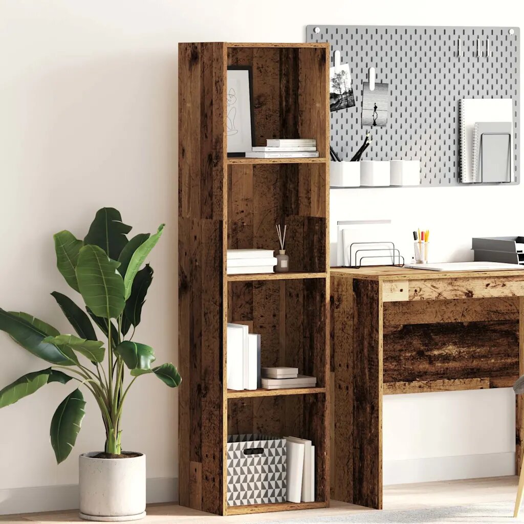 vidaXL Библиотека старо дърво 40x30x152 см инженерно дърво