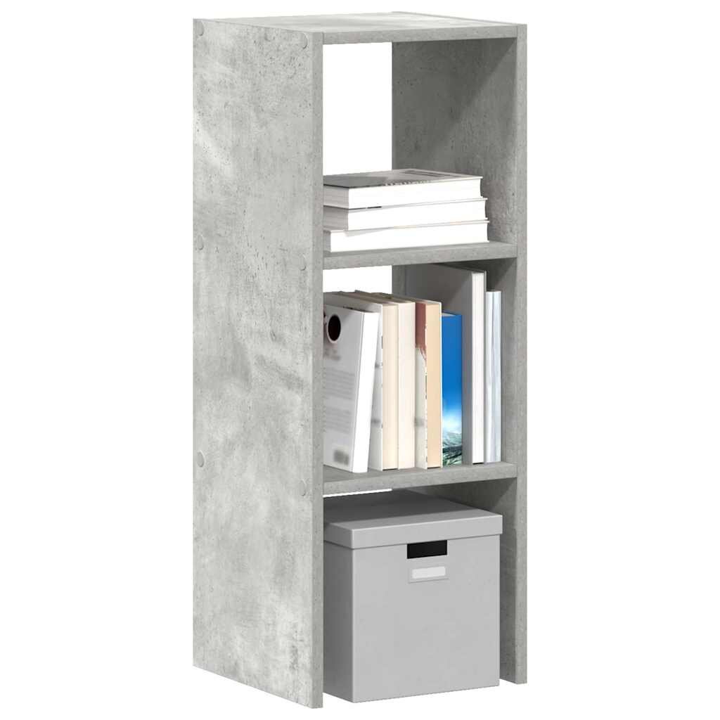 vidaXL Библиотека стифиращи бетонно сив 30x30x80 см инженерно дърво