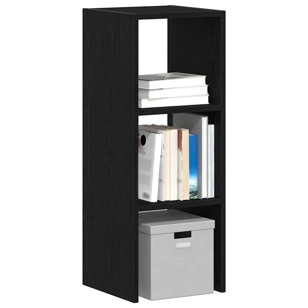 vidaXL Библиотека стифиращи черен дъб 30x30x80 см инженерно дърво