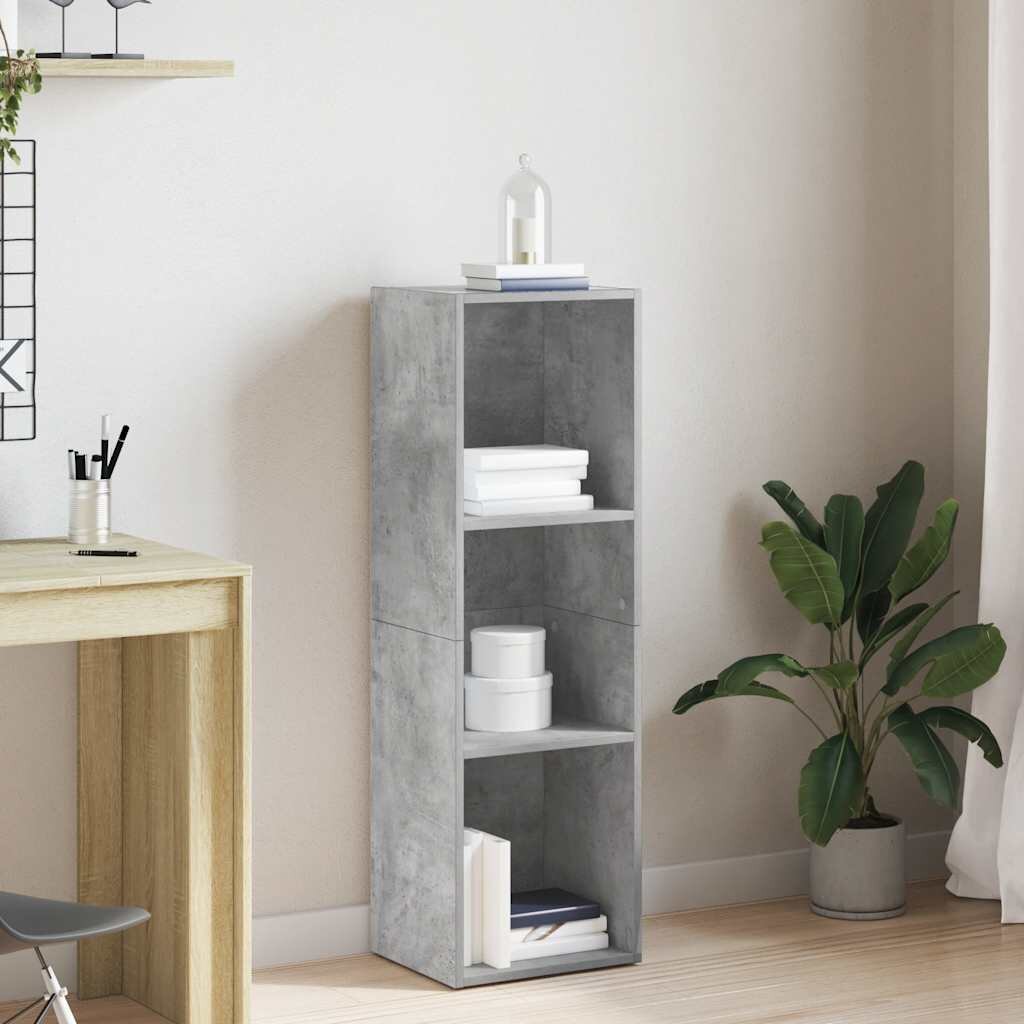 vidaXL Библиотека/ТВ шкаф бетонно сива 36x30x114 см инженерно дърво
