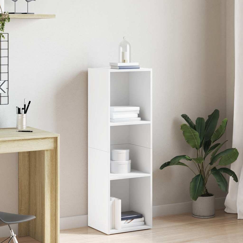 vidaXL Библиотека/ТВ шкаф бяла 36x30x114 см инженерно дърво