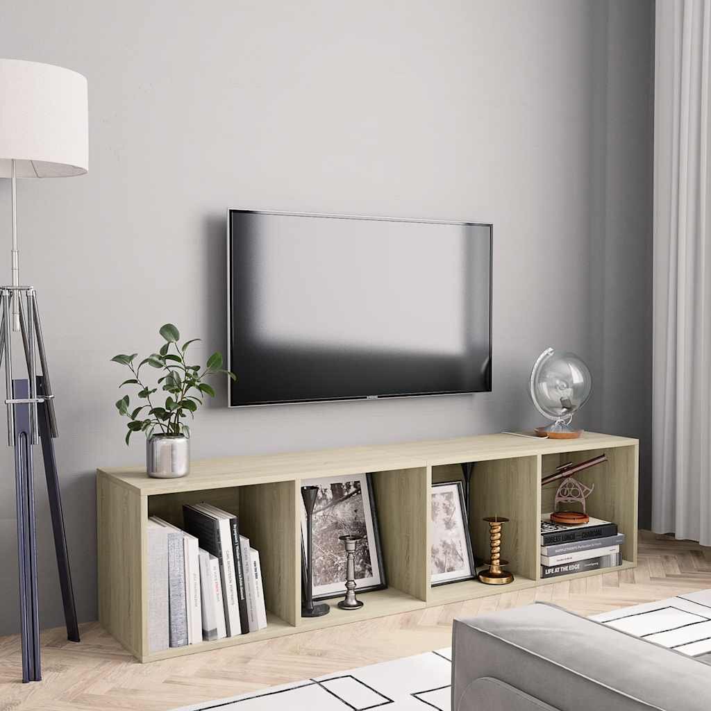 vidaXL Библиотека/ТВ шкаф дъб сонома 143x30x36 см