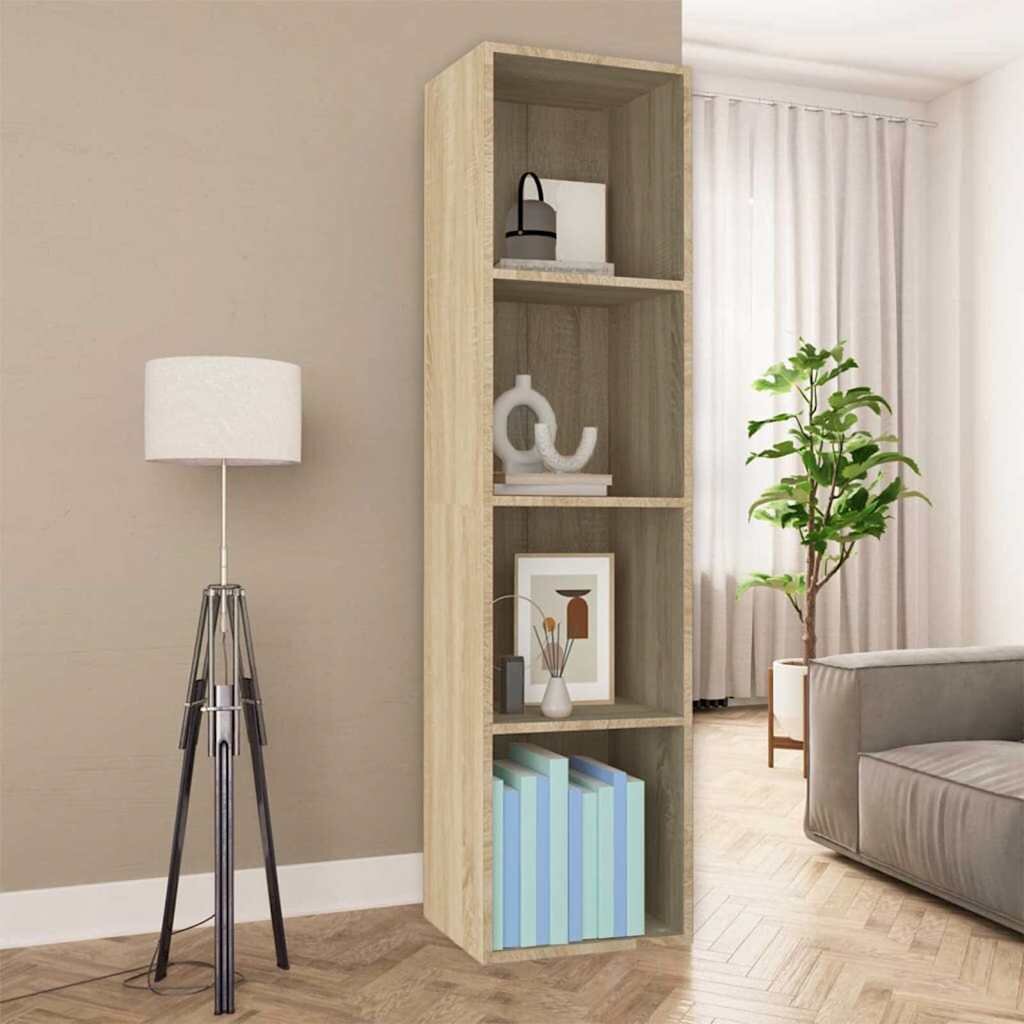 vidaXL Библиотека/ТВ шкаф дъб сонома 36x30x143 см инженерно дърво