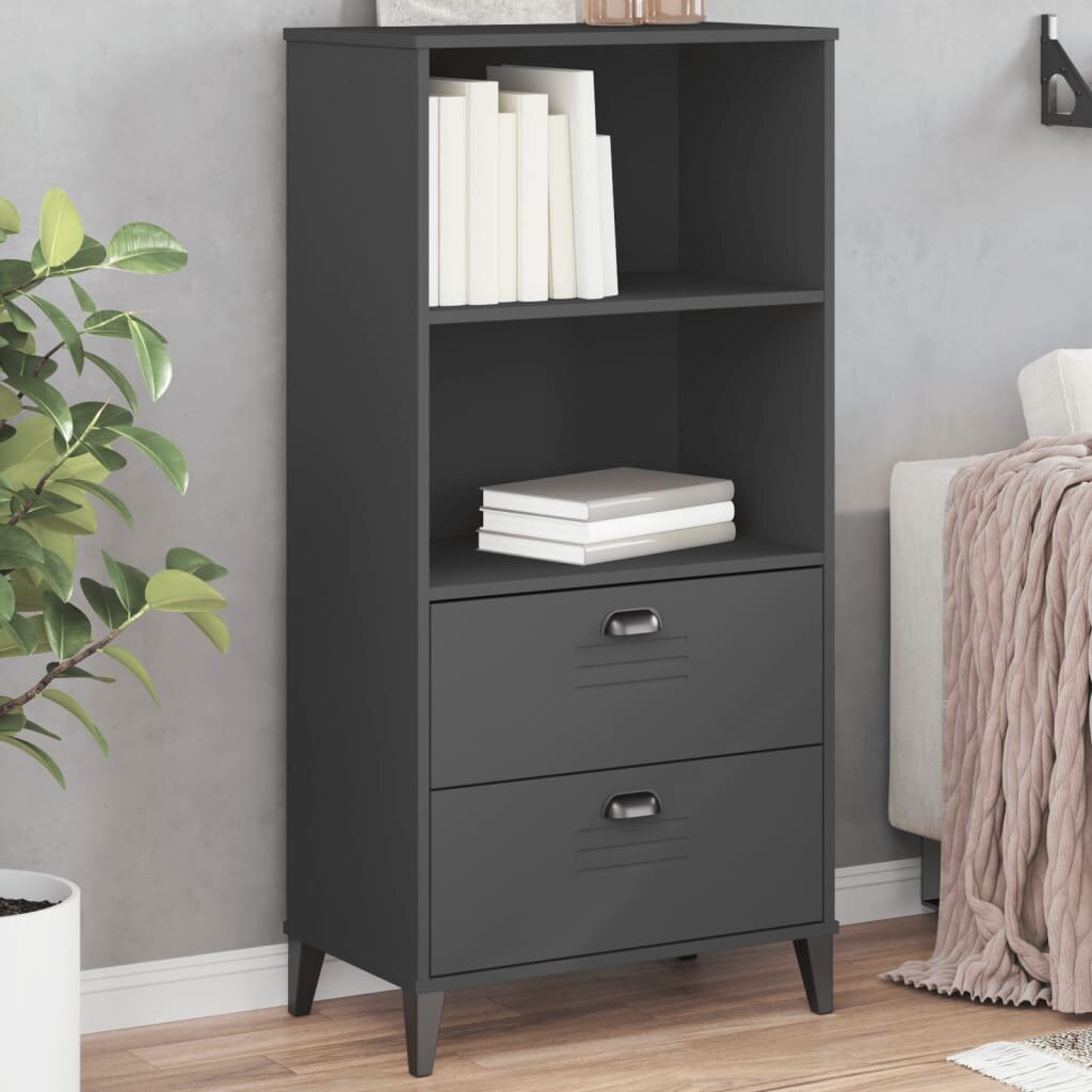 vidaXL Библиотека "VIKEN" антрацитно сива 60x35x123 см инженерно дърво
